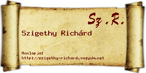 Szigethy Richárd névjegykártya