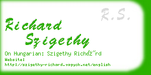 richard szigethy business card